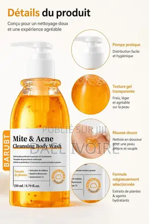 Gel Douche Nettoyant Doux Nettoyage en Profondeur Hydratant