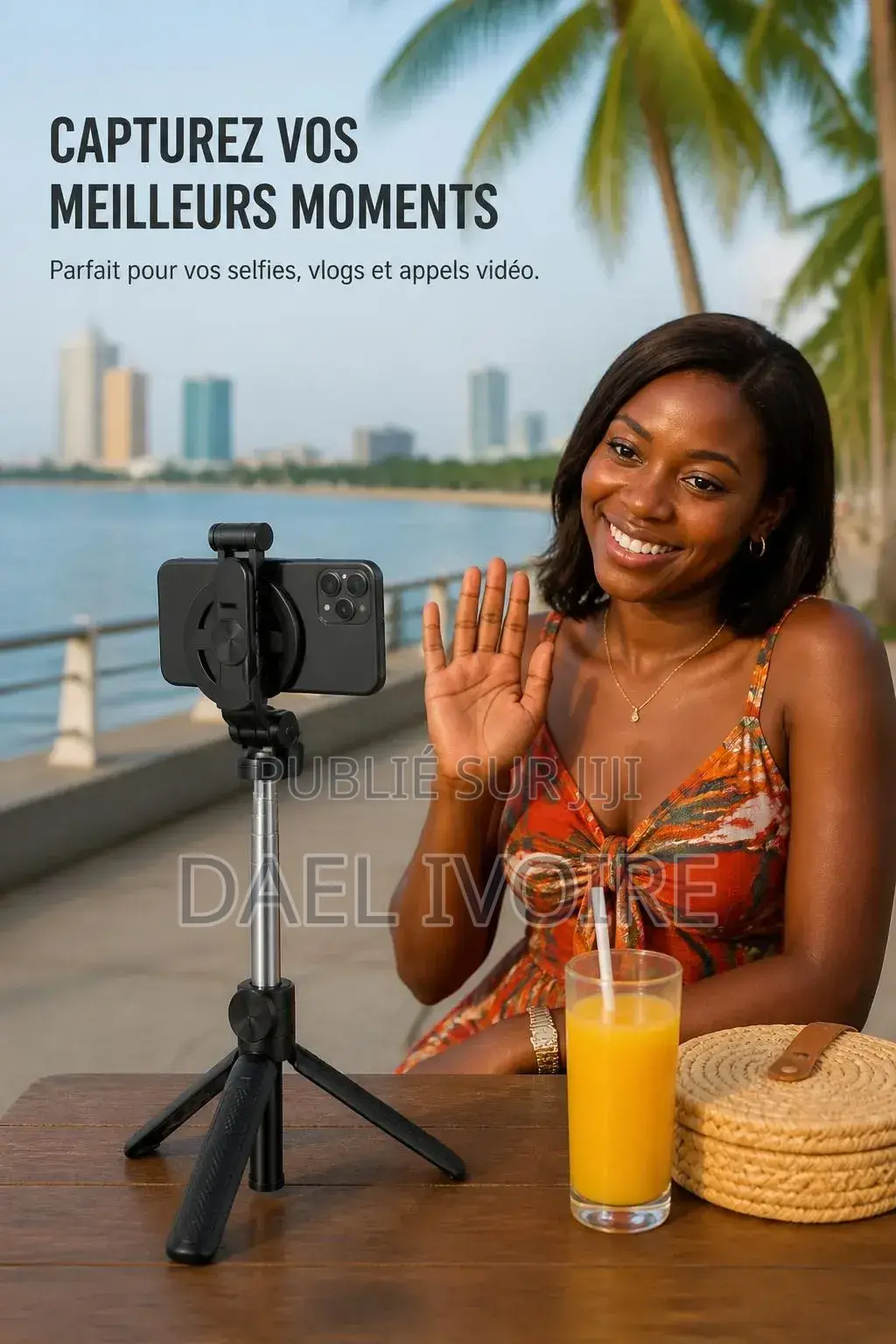 Perche À Selfie 3-en-1 Magnétique Portable Trépied Vlog