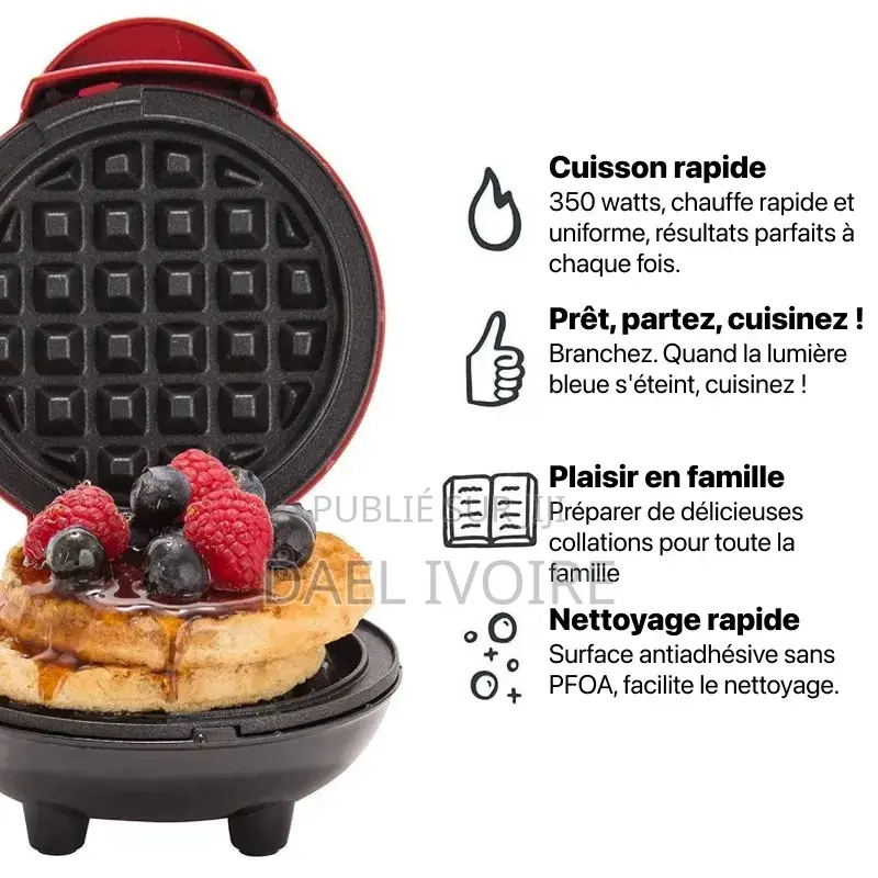 Gaufrier Cœur, Machine À Pain, Crêpière, Mini Cuisson, Petit-Déjeuner