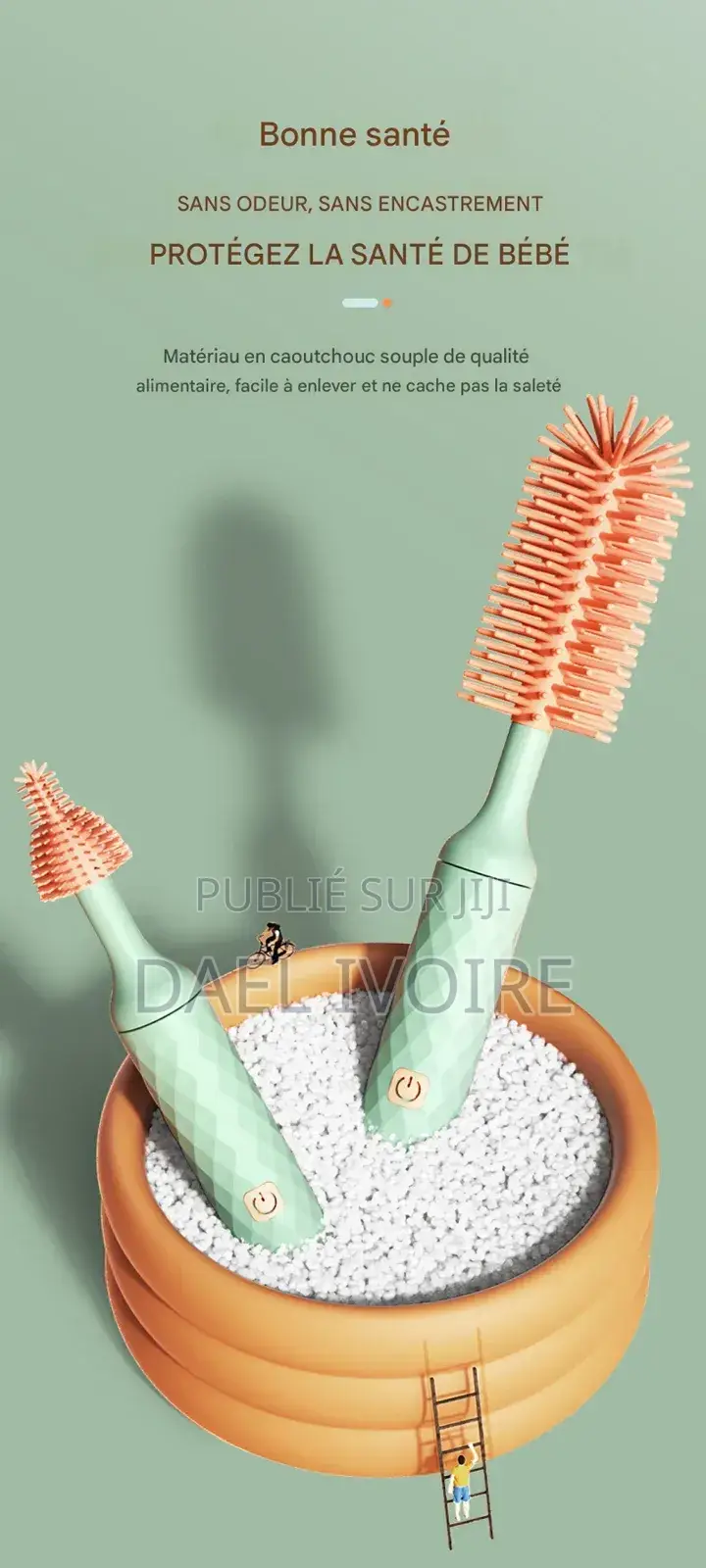 Brosse Électrique Silicone Biberon Rotatif Nettoyage Automatique