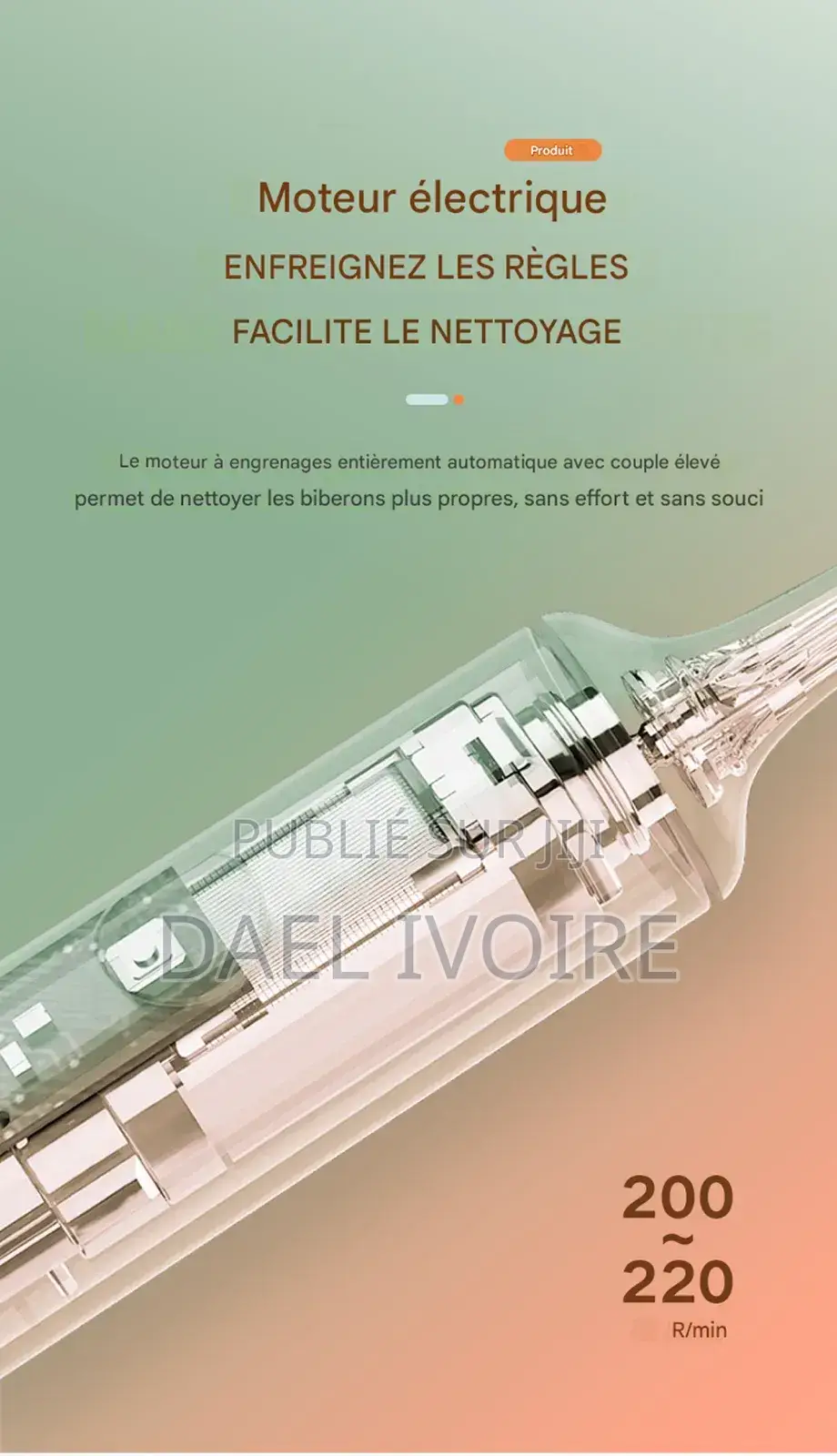 Brosse Électrique Silicone Biberon Rotatif Nettoyage Automatique