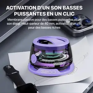 Mini Enceinte Bluetooth Magnétique G200, Jeu, Portable, Basses, Suppor