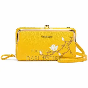 Sac À Bandoulière Pour Téléphone Portable Broderie Fleurs Élégant.