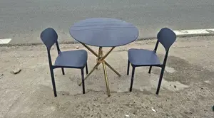 2 Chaise 1 Table Basse Vitrée