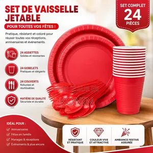 Set De Fête Jetable (Composé De 24 Pièces.