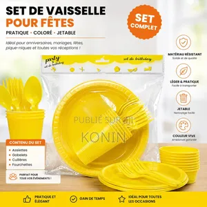 Set De Fête Jetable (Composé De 24 Pièces.