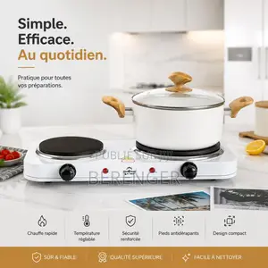 Réchaud Électrique 2 Plaques – Puissant 2400W