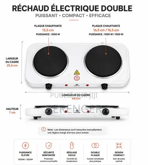 Réchaud Électrique 2 Plaques – Puissant 2400W