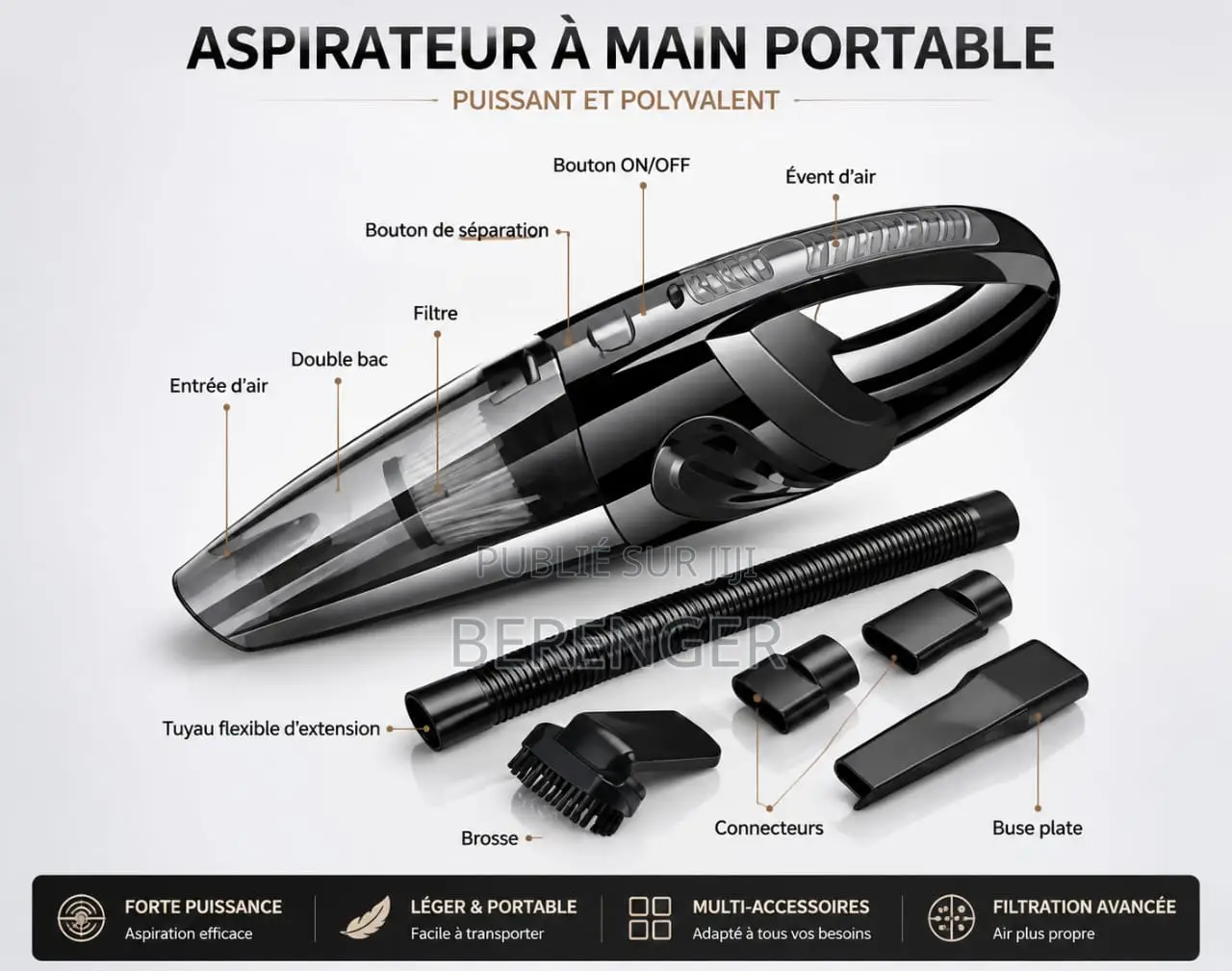 Aspirateur Portable Pour Tapis Et Poussière De Voiture