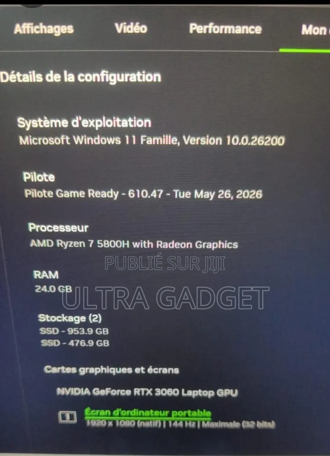 Ordinateur portable Lenovo Legion 5 24GB AMD Ryzen 7 SSD 1.5T