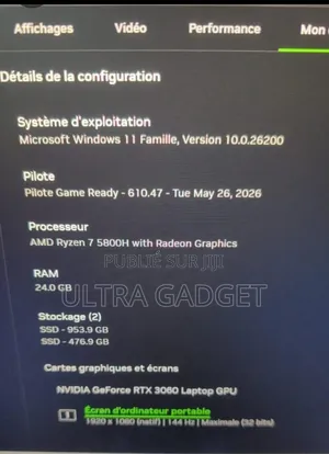Ordinateur portable Lenovo Legion 5 24GB AMD Ryzen 7 SSD 1.5T