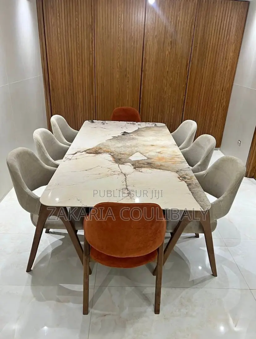 Magnifique Table À Manger De Luxe Plateau en Marbre Très Solide