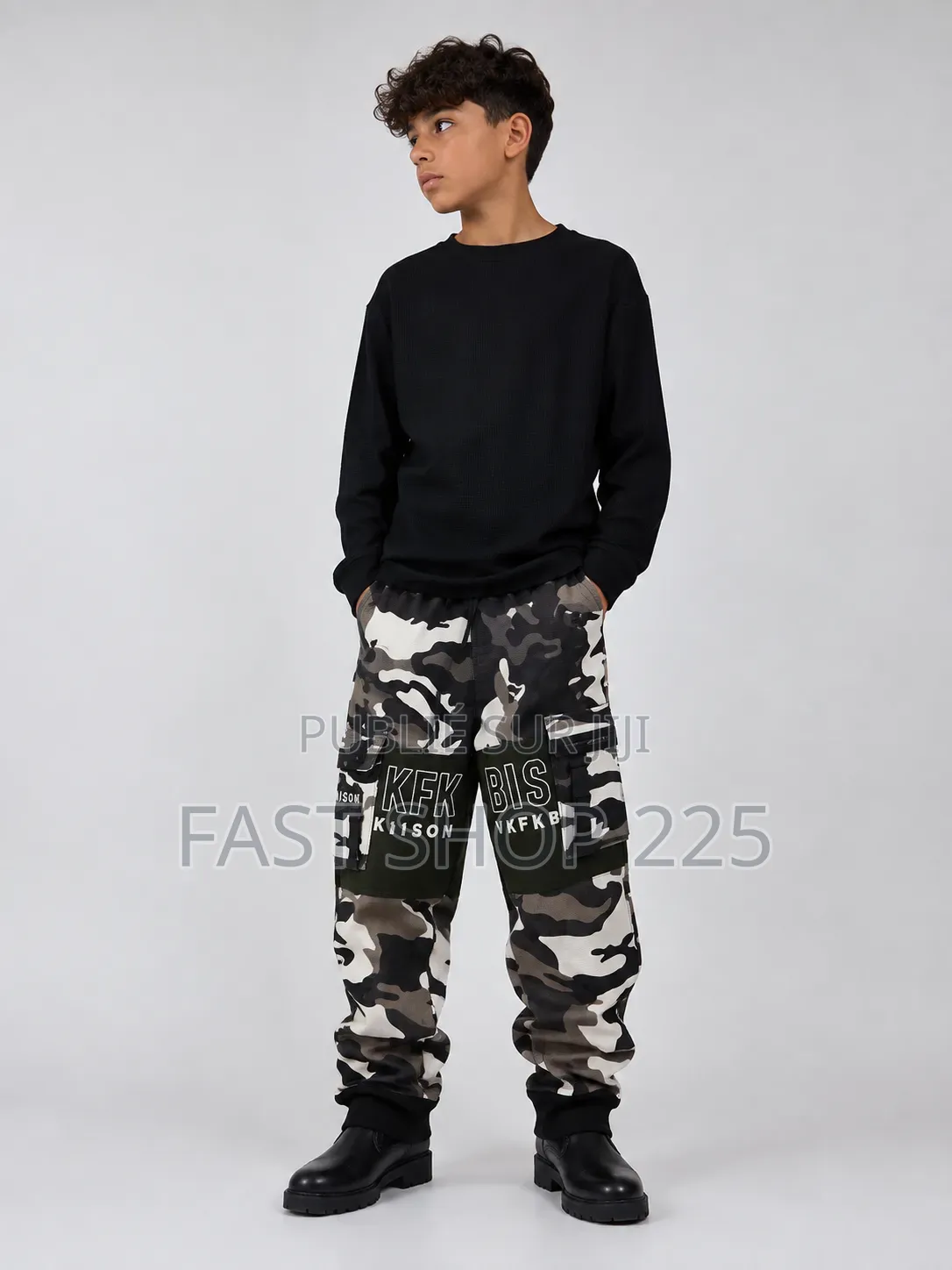 Pantalon Cargo Noir Et Blanc