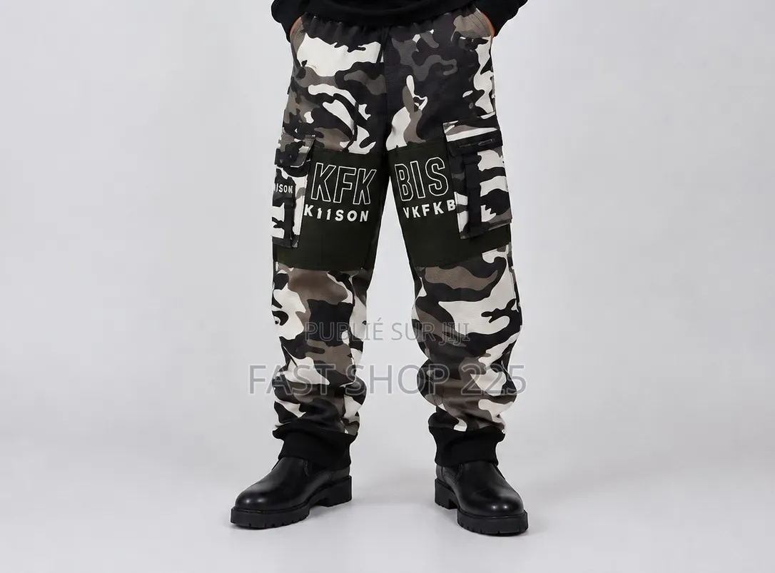 Pantalon Cargo Noir Et Blanc