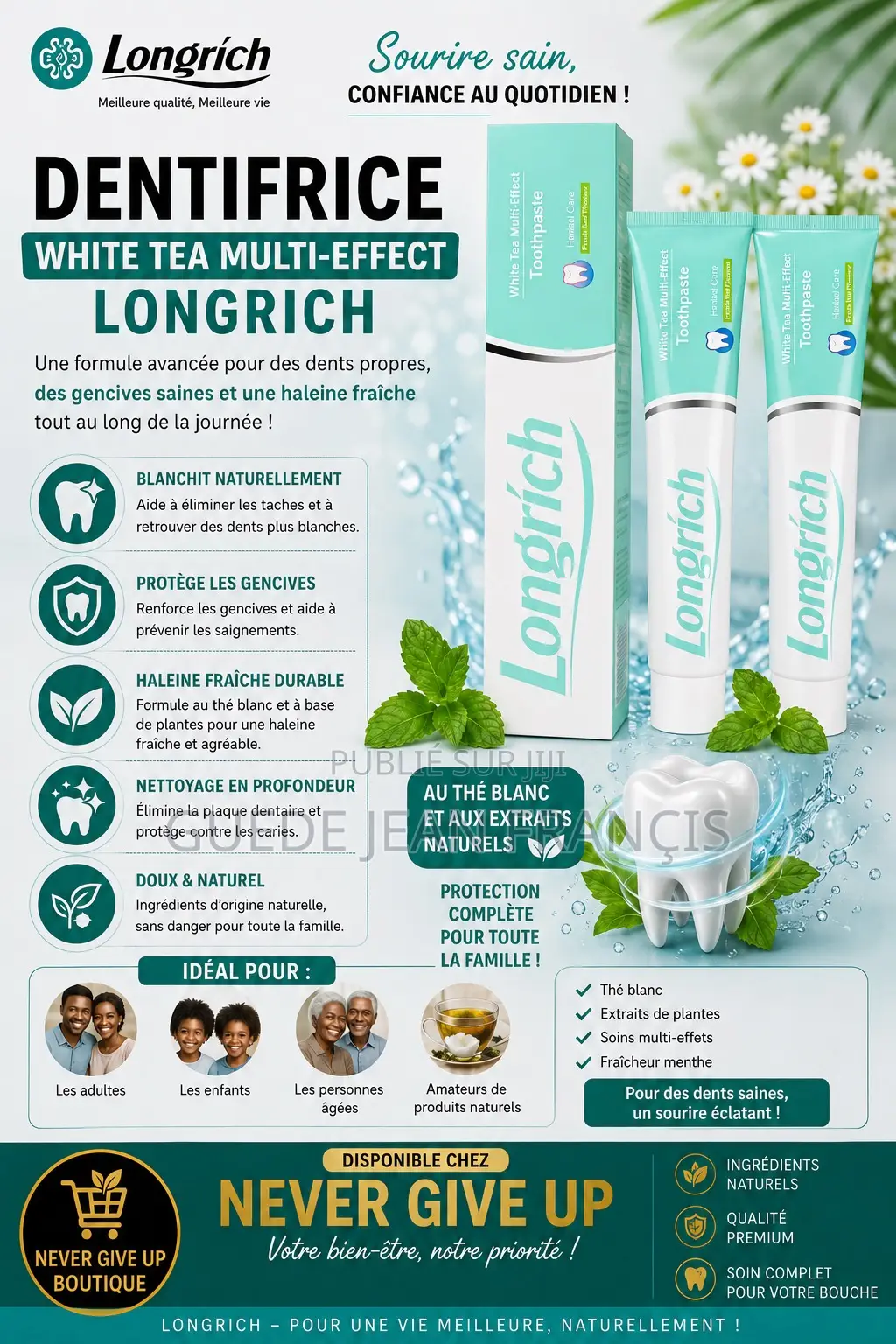 Longrich-Pâte Dentifrice Au Thé Blanc