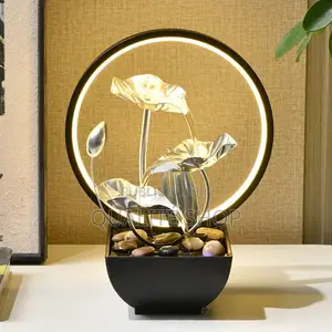 Fontaine d'Intérieur – Anneau Lumineux LED Et Fleurs en Cascade