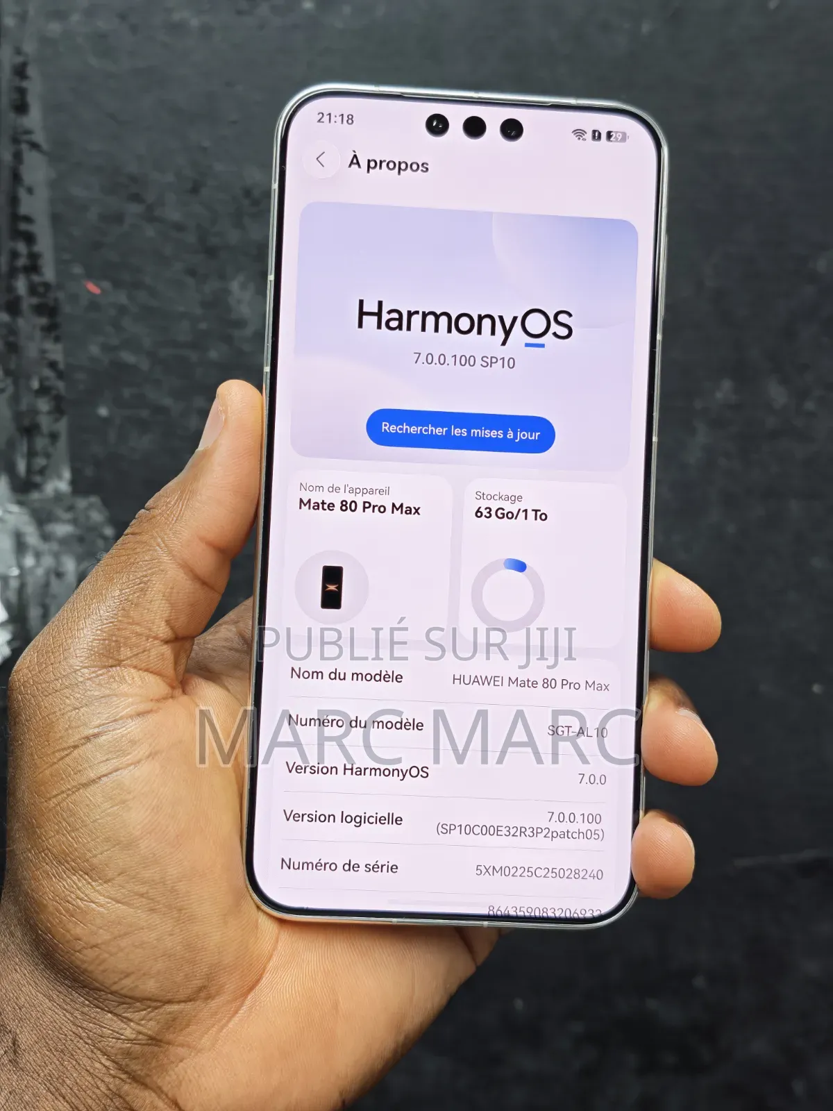 Nouveau Huawei Mate 80 Pro Max 5G 1 TB Doré