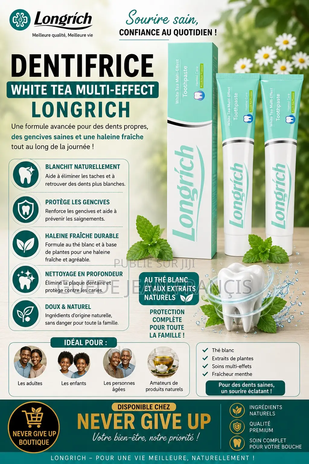 Longrich- Pâte Dentifrice Au Thé Blanc