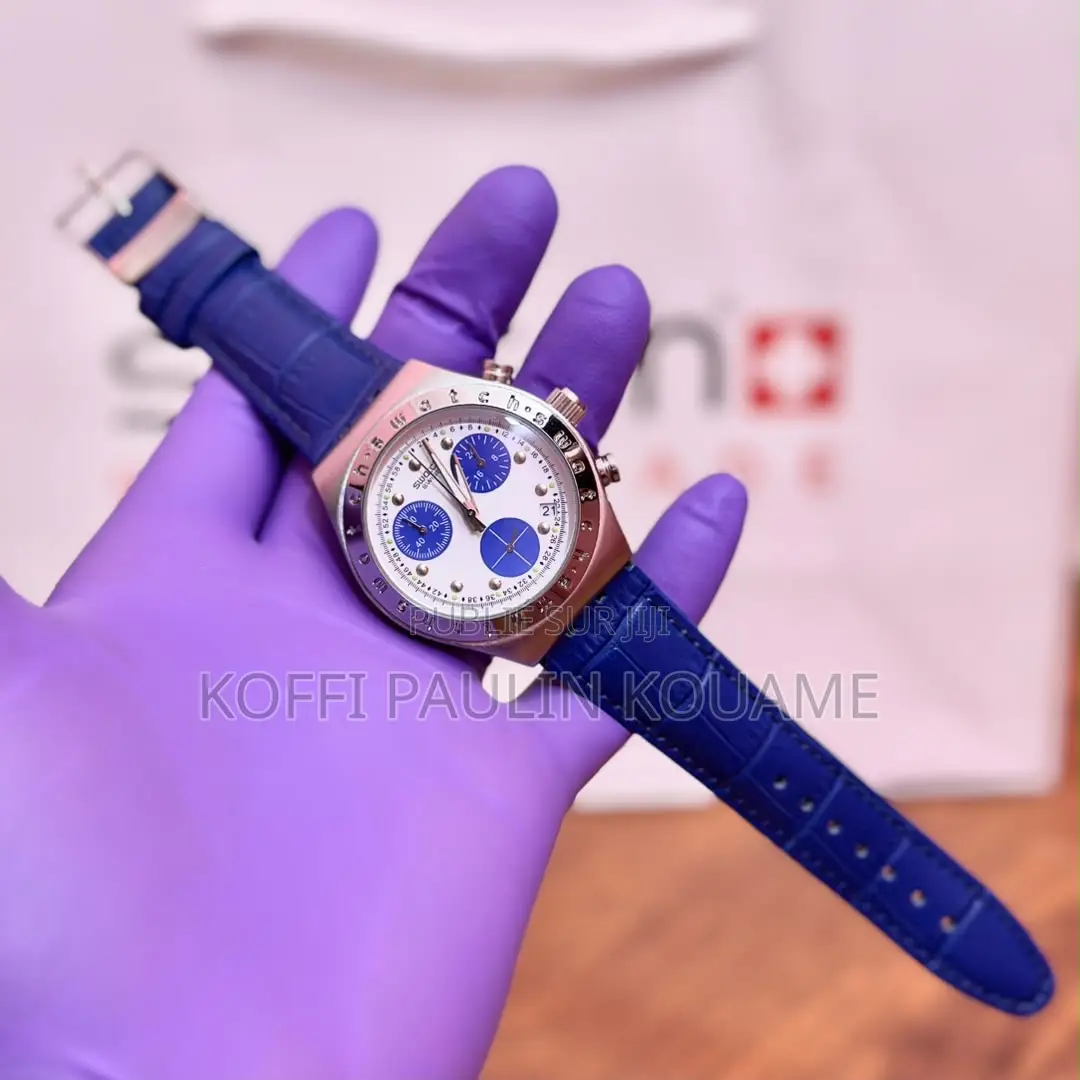 Montre Swatch en Cuir Pour Homme