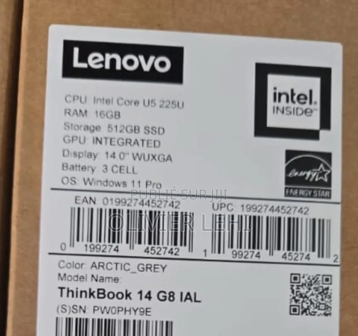 Nouveau Lenovo Thinkbook 14 16GB Intel Core Ultra 5 SSD 512GB