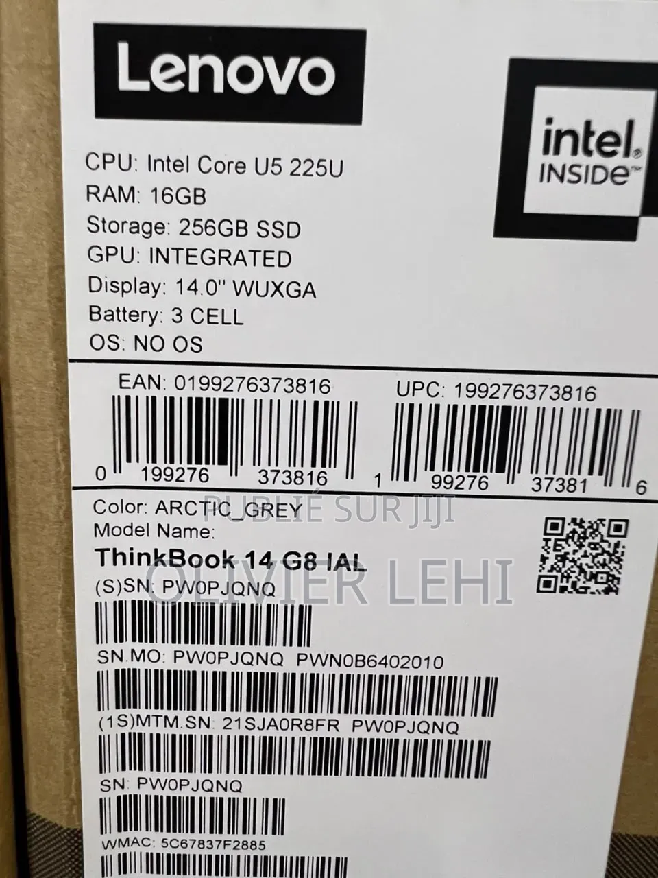 Nouveau Lenovo Thinkbook 14 16GB Intel Core Ultra 5 SSD 512GB