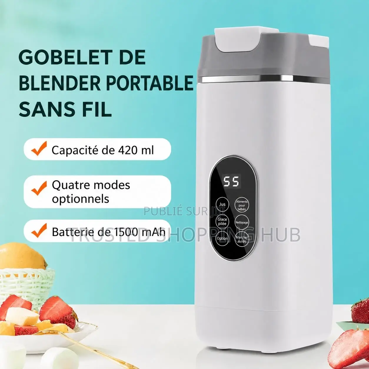Mixeur Portable USB Avec Affichage Numérique