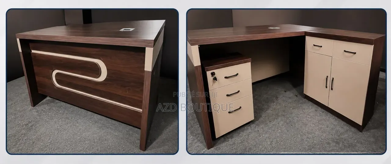 Bureau Luxe Avec Retour Et Plusieurs Tiroirs
