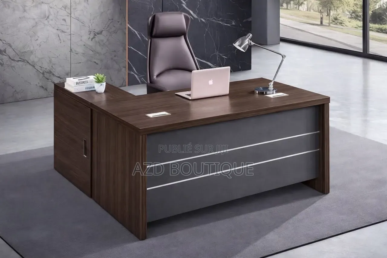 Table Bureau De Luxe Avec Retour Et Plusieurs Tiroirs