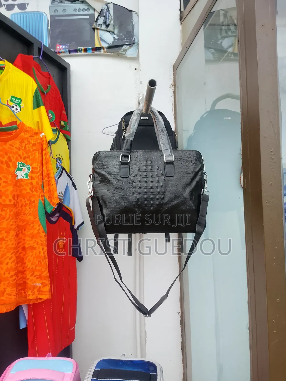 Sacbusiness Homme en Cuir Synthétique Effet Crocodile Avec Bandoulière