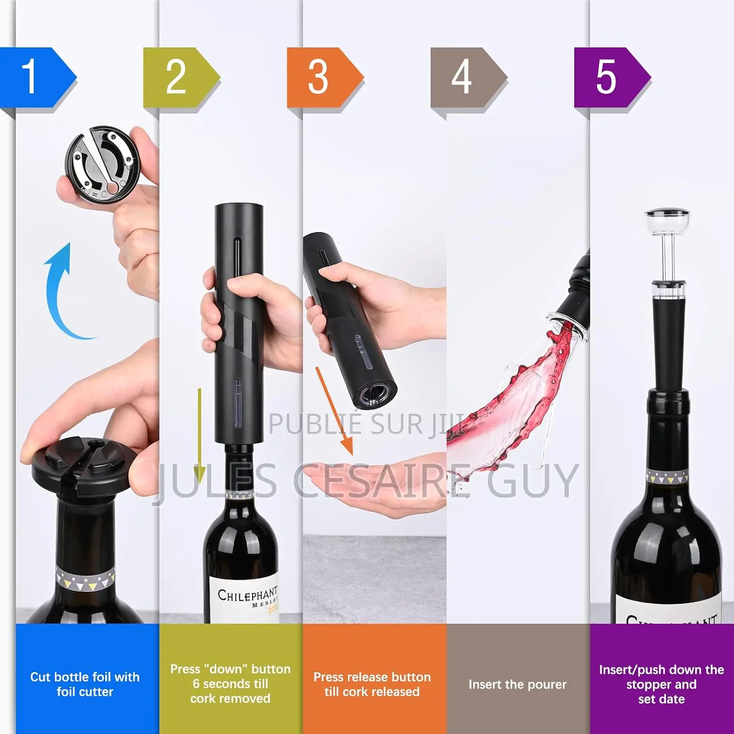 Tire-Bouchon Automatique 4-en-1 Avec Découpe-Capsule