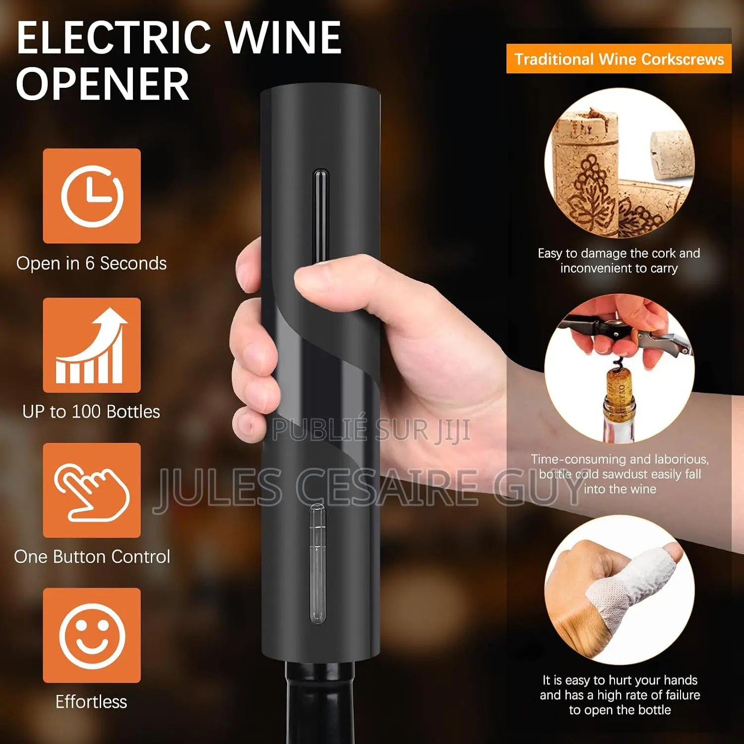 Tire-Bouchon Automatique 4-en-1 Avec Découpe-Capsule