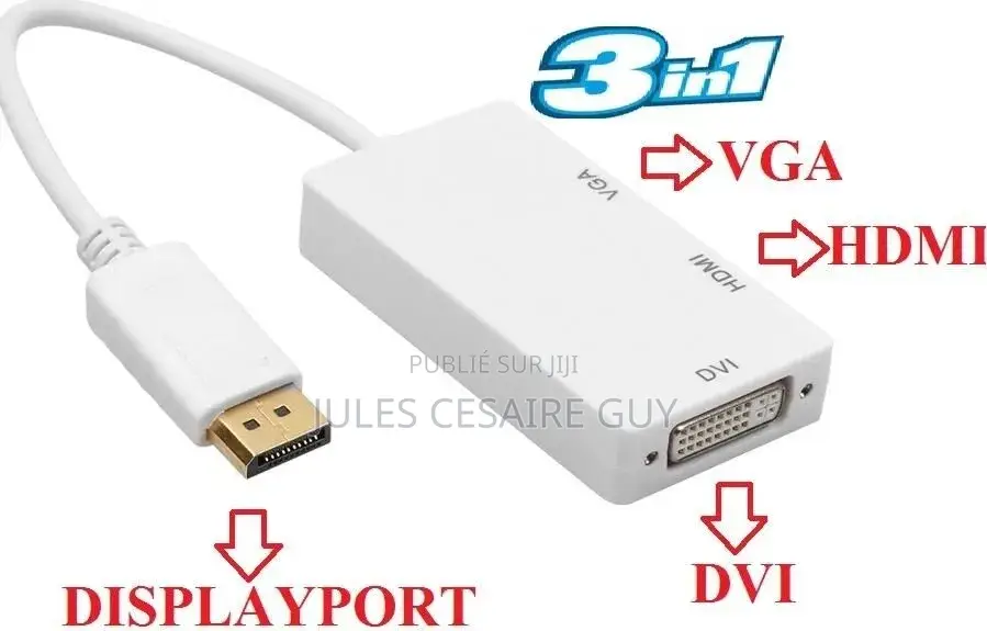 Adaptateur Convertisseur DisplayPort (DP) Vers HDMI / VGA / DVI