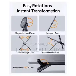 Support Universel Multi-Usage 4-en-1 Pliable Et Rotatif 360°