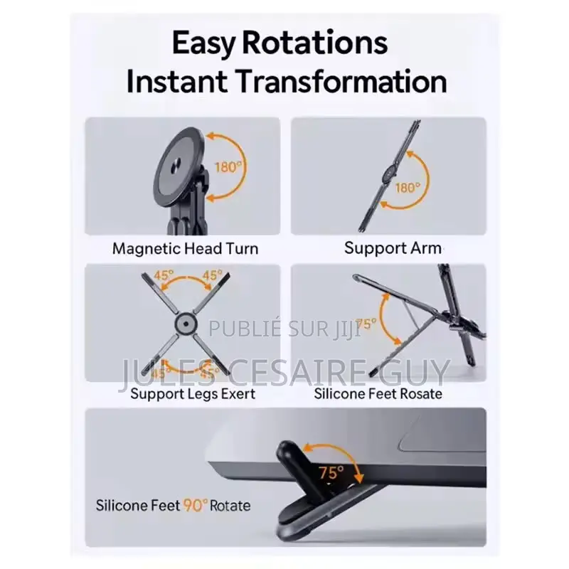 Support Universel Multi-Usage 4-en-1 Pliable Et Rotatif 360°