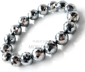 Bracelet Facetté en Pierre Naturelle d'Hématite 8mm