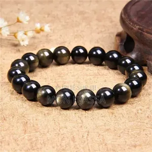Bracelet en Pierre Naturelle d'Obsidienne Gold