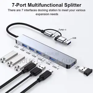 Hub USB-C Et USB 3.0 Multi-Ports 7-en-1