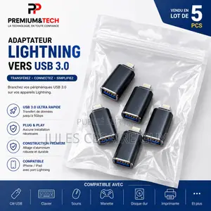 Lot De 5 Pièces Adaptateur Lightning Vers USB 3.0 OTG
