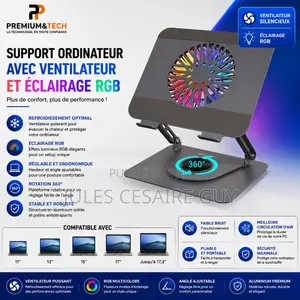 Support Refroidisseur Ordinateur Portable Rotatif 360°