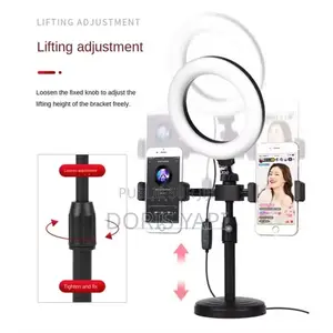 Support Pour Téléphone Portable Avec Anneau Lumineux LED De 6 Pouces