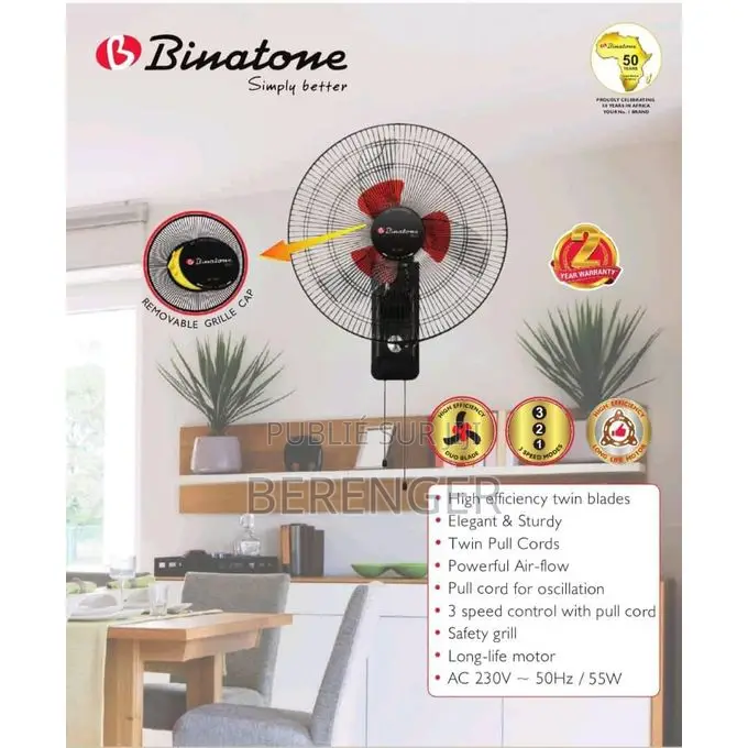 Ventilateur Mural Wf-1601 Binatone