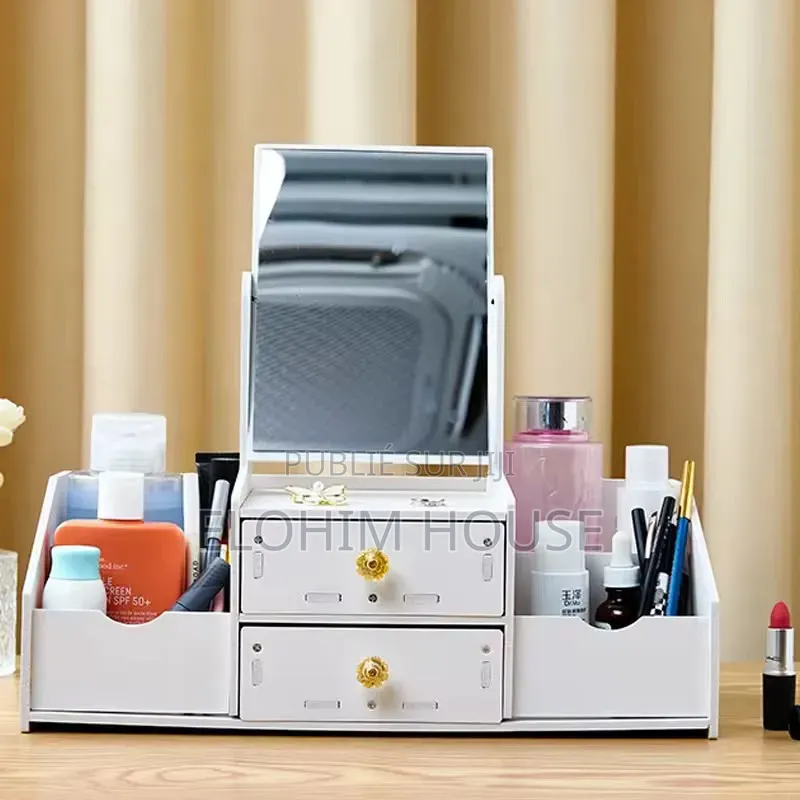 Organisateur Maquillage Avec Miroir Tiroirs