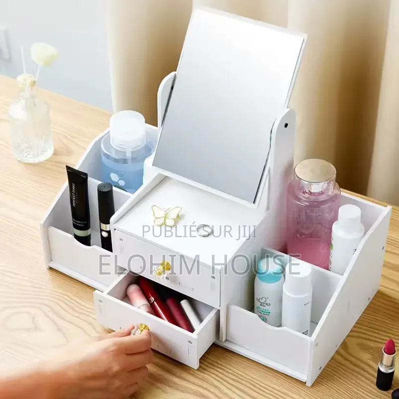 Organisateur Maquillage Avec Miroir Tiroirs