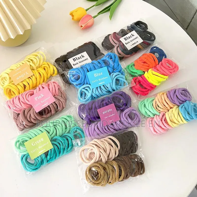 Élastiques À Cheveux Sans Couture, Lots De 48 en Couleurs Pastel