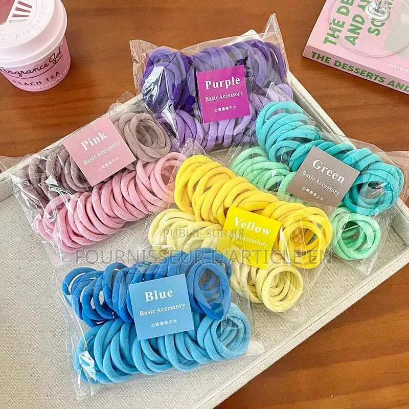 Élastiques À Cheveux Sans Couture, Lots De 48 en Couleurs Pastel