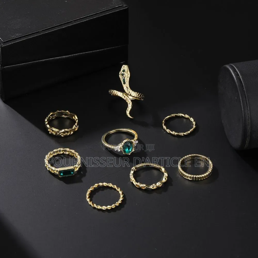 Ensemble De 8 Pièces — Bagues Serpent