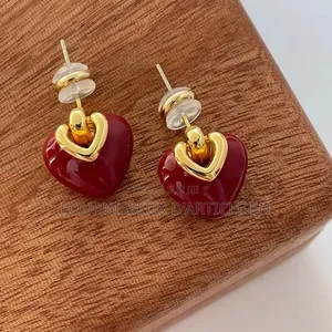 Ensemble Collier Et Boucles d'Oreilles en Forme De Cœur,