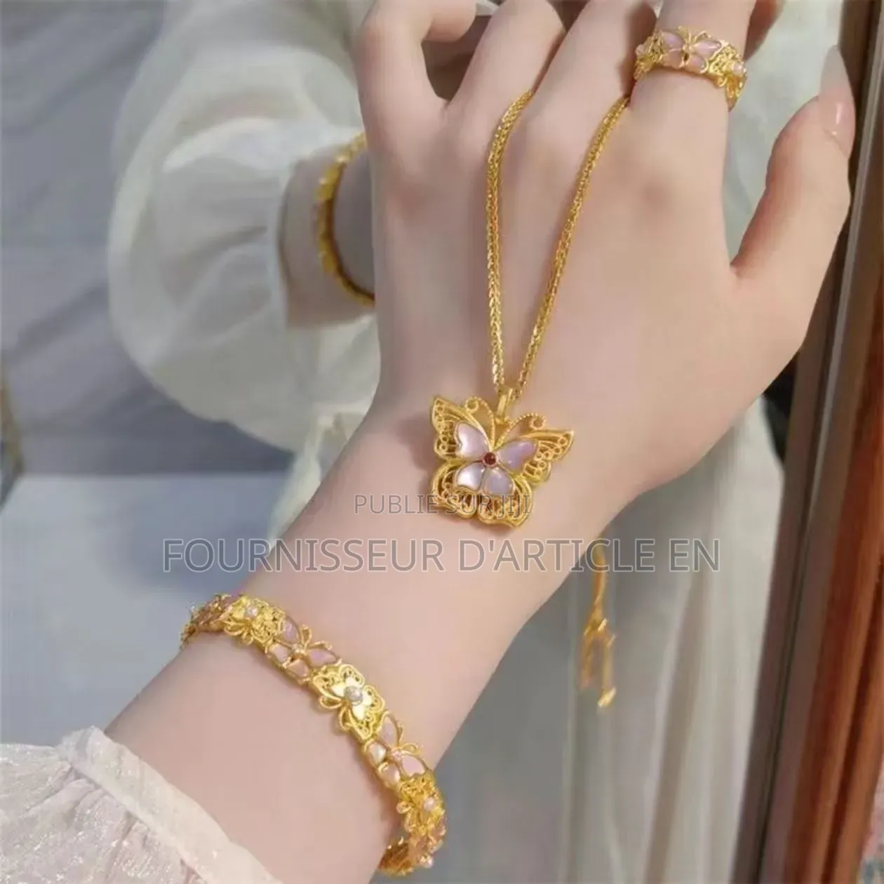 Collier, Bracelet Et Bague en Filigrane