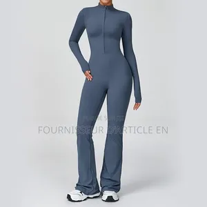 Body,combinaison Une Pièce Manches Longues Et Pantalon Long, Zip.