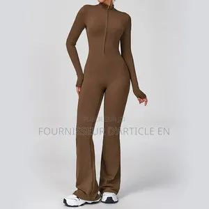 Body,combinaison Une Pièce Manches Longues Et Pantalon Long, Zip.